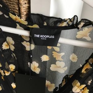 the kooples gold leaf printed maxi